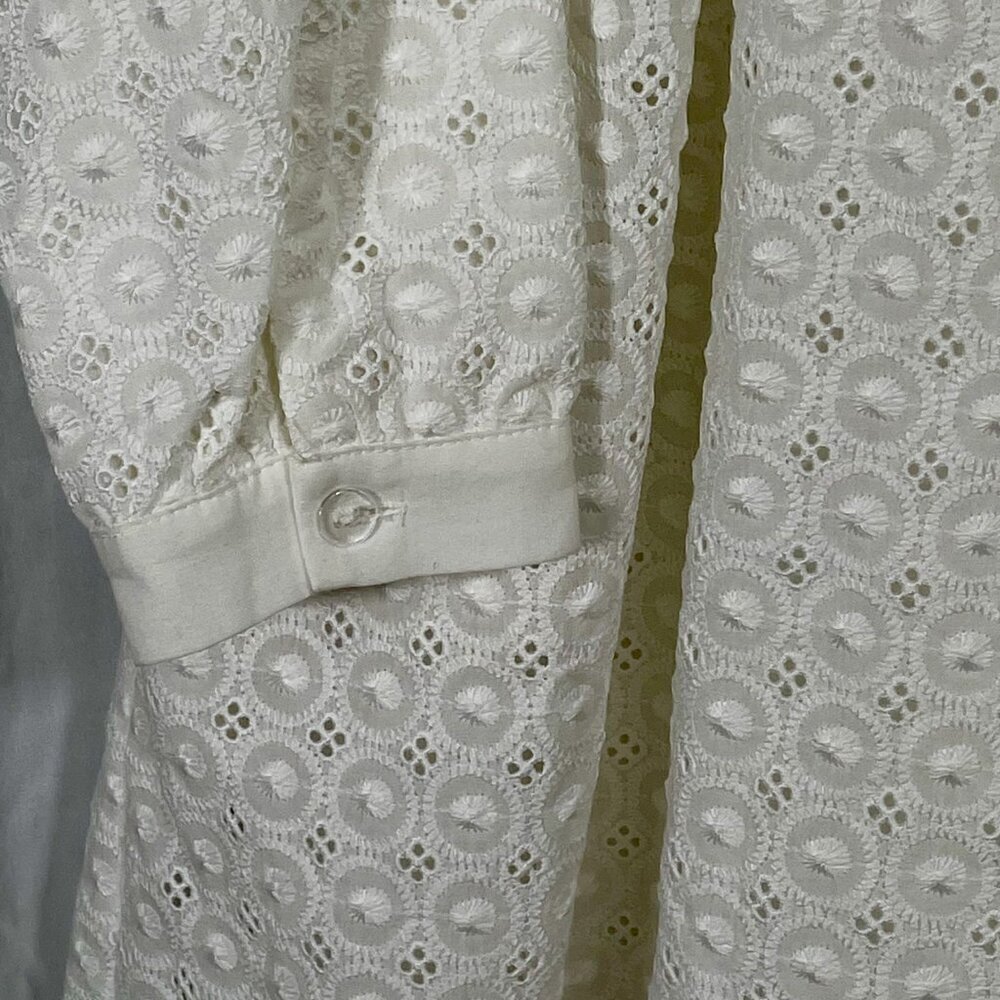 SAARADE White Cotton Eyelet Shirt Dress Scandinavian Chic NWT US 4 / EU 36 - Picture 9 of 15